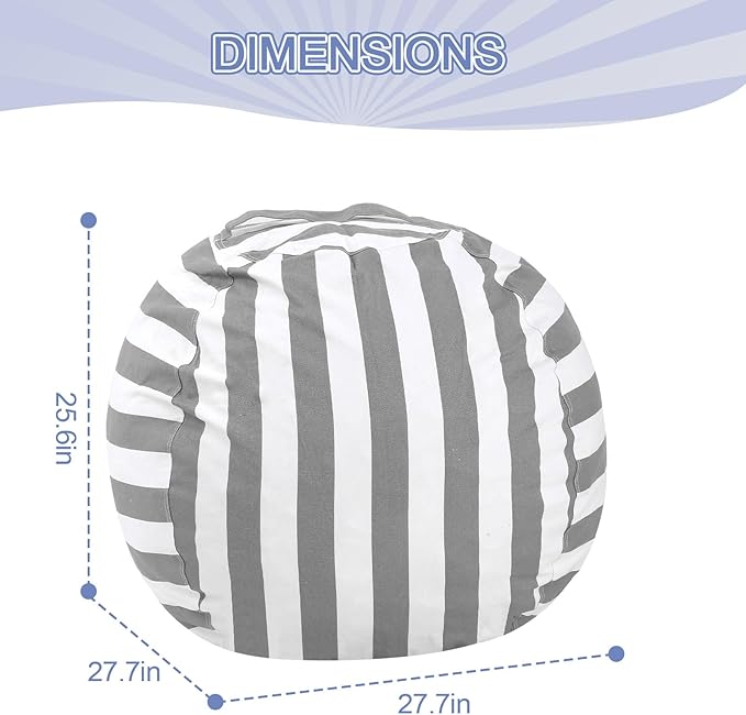 COMAX Bean Bag Chair for Kids, Kid Beanbag Chair Cute, Cotton Canvas Lazy Chair with Shredded Foam Filling, Stuffed Floor Sofa Couch for Boys and Girls, Grey