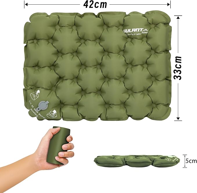 Eulant Lightweight Inflatable Air Seat Cushion - Portable Travel Cushion, Suitable for Camping, Hiking, Climbing, Bleacher, Home and Office
