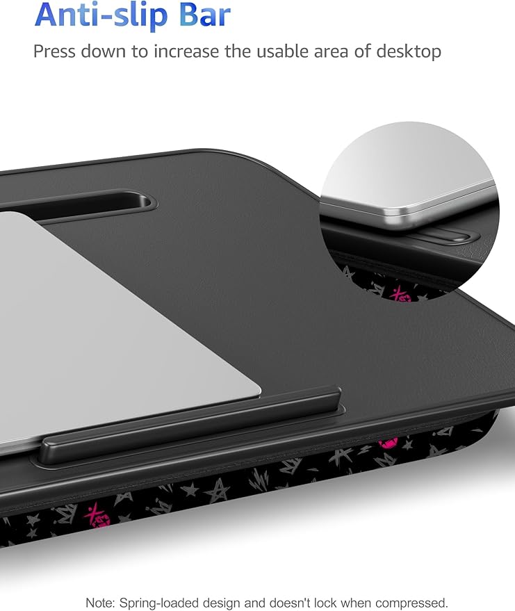 Lap Desk – L.DOCTOR Cushioned Lap Desks, Portable Laptop Desk for Bed, Couch & Floor, Washable Cushion, Built-in Phone & Tablet Slot, Fits 17.3" Laptop – Working, Writing, Gaming – Large, Crown Skull