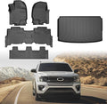 Mixsuper Floor Mats & Cargo Liner for Ford Expedition Max 2018-2024 8 Seats,All Weather TPE Floor Liner Trunk Cargo mat Protectors,Full Set Car Mats for Expedition Max Accessories,Black