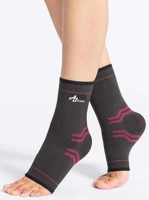 ABIRAM Ankle Brace for Women & Men, Ankle Compression Sleeve with Wrap, Foot Support Sleeve, Ankle Support for Sprained Ankle, Plantar Fasciitis Relief Socks, Achilles Tendonitis, Sports, S
