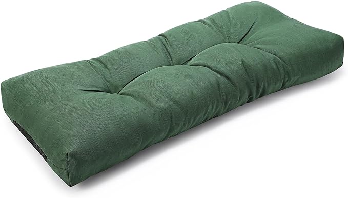 SUNROX LokGrip Non Slip Tufted Memory Foam Bench Cushion, FadeShield Water Resistant Durable Thicken Outdoor/Indoor Bench Seat Pads 42x16x4 inch, Heather Fern