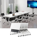 YUOXU Conference Room Table,Folding Conference Table,Flip Top Mobile Desk with Locking Silent Casters-Space Saving Rolling Table for Training Room, Office, Classroom (6, 62.99 * 23.62 * 29.53")