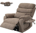 Large Lift Chairs Recliners for Elderly with Heated and Massage, Infinite Position Dual Motor Power Lay Flat Recliner with Cup Holder (Light Brown)