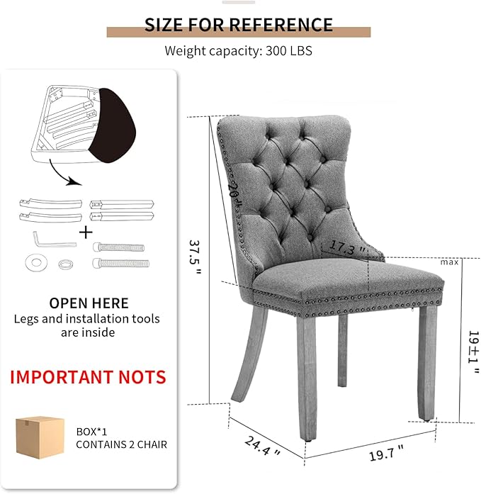 YeahFurn Black Mid Century Modern Dining Chairs Set of 2, Velvet Upholstered Kitchen & Dining Room Chairs with Nailhead Trim & Solid Wood Legs, Elegant Sillas De Comedor (Black, 2 Pcs)
