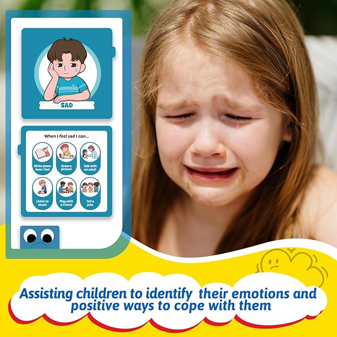 Torlam Feelings Wheel Emotions Book,Calming Down Corner Items Feelings Chart for Kids,Social Emotional Regulation Tools,Emotion Wheel Flip Book,Autism Must-Have ADHD Tools for Kids Classroom Preschool
