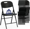 Winlice 100 Pack Thicker 800 LBS Black Folding Chairs, Commercial Grade Folding Chair, Foldable Chairs for Events