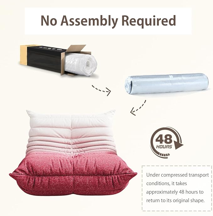 Selyteramy Oversized Bean Bag Chairs for Adults, Giant Beanbag Chair with Memory Foam, Comfy Lounge Chair Lazy Sofa for Apartment, Living Room, Bedroom, Office(Knit Fabric)