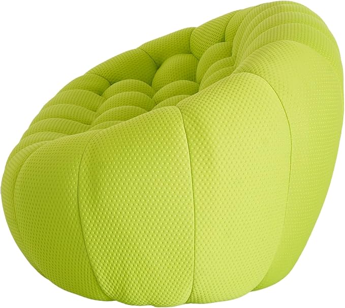 JACH 78.74'' Modern Bubble Sofa, Comfy Upholstered Loveseat Couch, Lazy Floor Curved Couch, 3D Honeycomb-Shaped Leisure Sofa for Living Room, Apartment, Small Space, Fluorescent Green