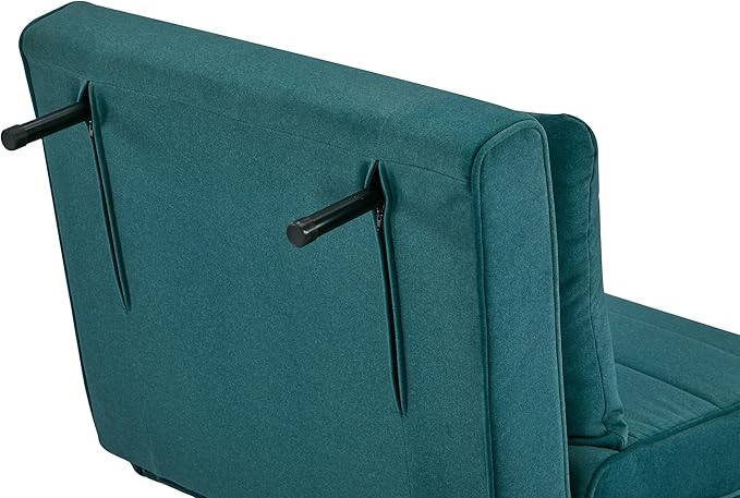 CITTANEO 31" Convertible Sleeper Chair, 3-in-1 Foldable Chair Bed with Pillow, 3-Position Adjustable Backrest, Single Sofa Bed for Apartment, Office, Peacock Blue