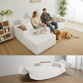 Modular Sectional Sofa Cloud Couch with Multi-Functional Armrests, Boneless Plush L-Shape Living Room Couch with Deep Seat, Fluffy Comfy Sleeper Sofa Easy Assembly (Beige, Right Chaise)