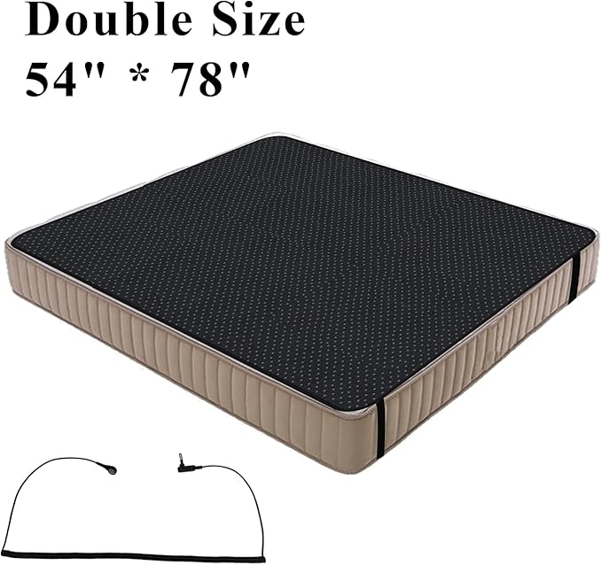 Grounding Mat for Bed, Grounding Mattress Cover for Improving Sleep, Sleep Pad, Earth Mat Carbon Leatherette Therapy (54" x 78")