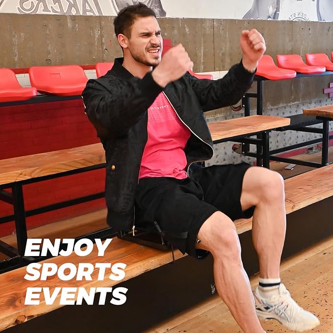 KINGROCK Stadium Chair for Bleachers with Back Support Portable Folding Bleacher Seat Cushion Padded Backrest 2 Hooks Lightweight for Sports Games Concert
