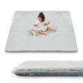 PaPaMat 1.5" Thick Baby Play Mat for Floor, 50x50 Playpen Mat, Pro Soft Flannel Foam Mats Toddler Infant Kids Crawling for Nursery Rug Playroom Living Room Waterproof Easy Care Non-Slip (Light Grey)