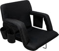 Hmlinktt Stadium Seats with Back Support, Bleacher Chairs with Back and Cushion, Wide Bleacher Seats with Thick Padded Cushion, Armrests, Side Pockets, Shoulder Straps for Sports Events