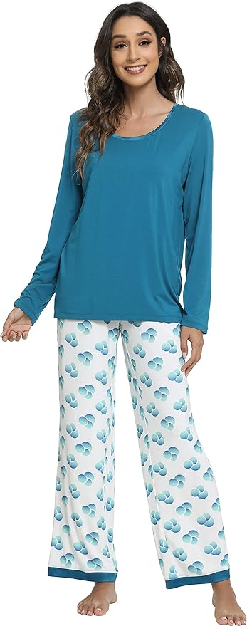 GYS Viscose from Bamboo Women's Pajama Sets Super Soft Long Sleeve Sleepwear Comfy Winter Pjs Sets S-4X