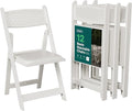 SIMPLEX White Stackable Folding Chairs with Padded Seat & Mesh Back, Padded Indoor/Outdoor Folding Chair, Lightweight Foldable Chairs, Weight Capacity 800LBs (12 Pack)