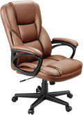 Furmax Office Executive Chair High Back Adjustable Managerial Home Desk Chair,Swivel Computer PU Leather Chair with Lumbar Support (Light Brown)