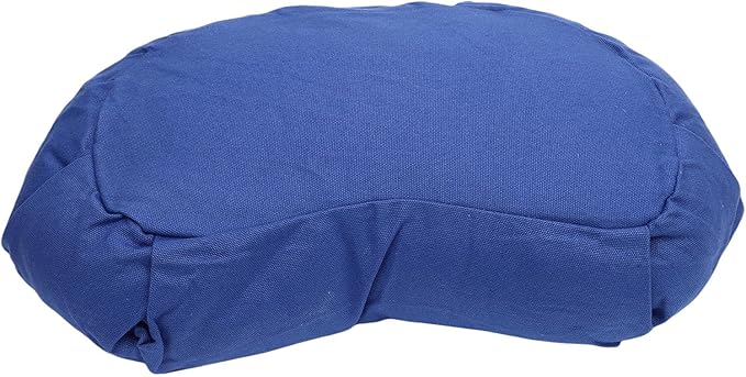 ZJchao Half Moon Meditation Cushion Filled with Buckwheat Hulls and Cotton Cover Yoga Meditation Pillow for Floor Sitting Comfortable Support for Home Office Outdoor Use Size