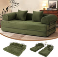 79" Folding Convertible Sofa Bed Floor Mattress Sleeper Sofa Boneless Loveseat with Fixed-Shape Frame Connecting Zippers for Living Room Bedroom Small Space