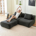 Cloud Couch Sectional,114"-Boneless Couch in a Box,Upholstered Couches for Living Room Bedroom with L-Shape Chaise,Modern Comfy Sofa-Cool Gray Couches,No Assembly Required