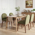 DUOMAY Modern Dining Chairs Set of 4, Mid Century Chenille Upholstered Dining Room Chairs Kitchen Chairs with Solid Rubberwood Legs, Armless Accent Side Chairs, Green