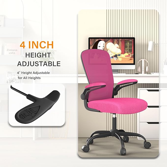 Mimoglad Office Chair, Ergonomic Desk Chair with Adjustable Lumbar Support, High Back Mesh Computer Chair with Flip-up Armrests-BIFMA Passed Task Chairs, Executive Chair for Home Office