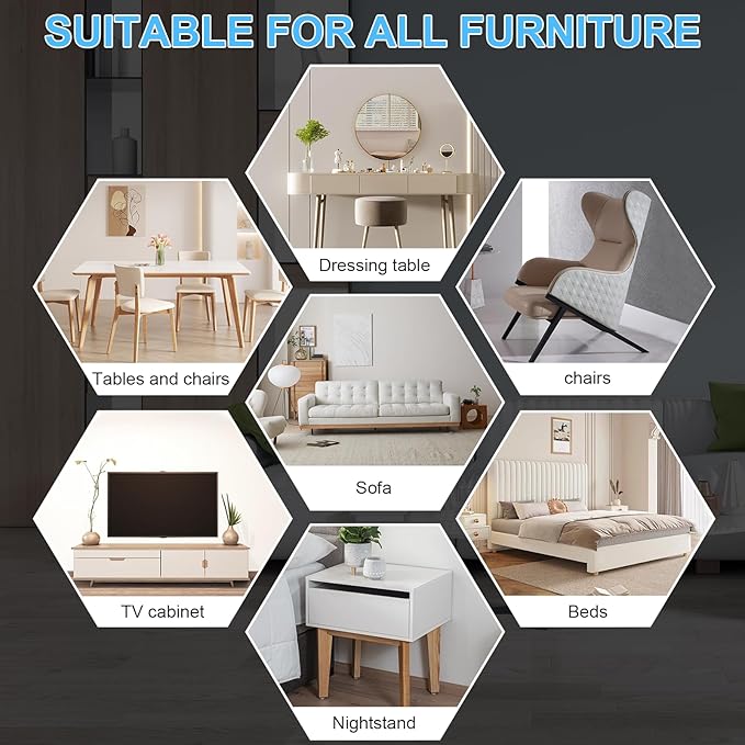 Kiss Core New Upgrade Furniture Movers Sliders, 8+8 Pack 4.3" Multi-Surface Furniture Sliders with Groove Design, 8PCS Moving Pads and 8 Hardwood Socks, Protect Floor and Easily Move Furniture