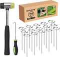Garden Staples, 150pcs G-Shaped Landscape Stakes, Heavy Duty Weed Barrier Stakes Lawn Staples with Staples Remover and Mallet, Yard Stakes for Lawn Edging, Ground Cover, Outdoor Gardening Projects