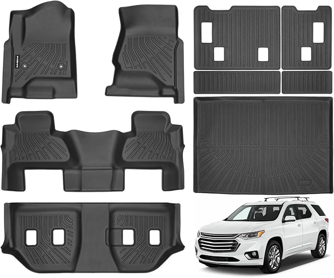 Naibeve Floor Mats for 2015-2020 Chevrolet Suburban/GMC Yukon XL 7 Seats Bucket Seats - All Weather for Chevy Suburban/GMC Yukon XL Floor Mats Trunk Mat & 3rd Row Backrest mats Accessories