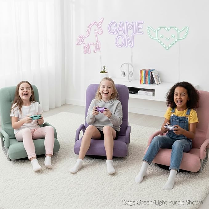 Best Choice Products Swivel Gaming Chair 360 Degree Multipurpose Floor Chair Rocker for TV, Reading, Playing Video Games w/Lumbar Support, Armrest Handles, Adjustable Foldable Backrest - Pink