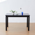 Livinia Cabin 45.3" Wooden Dining Table/Small Rectangular Modern Farmhouse Solid Wood Kitchen Table Desk (Black)