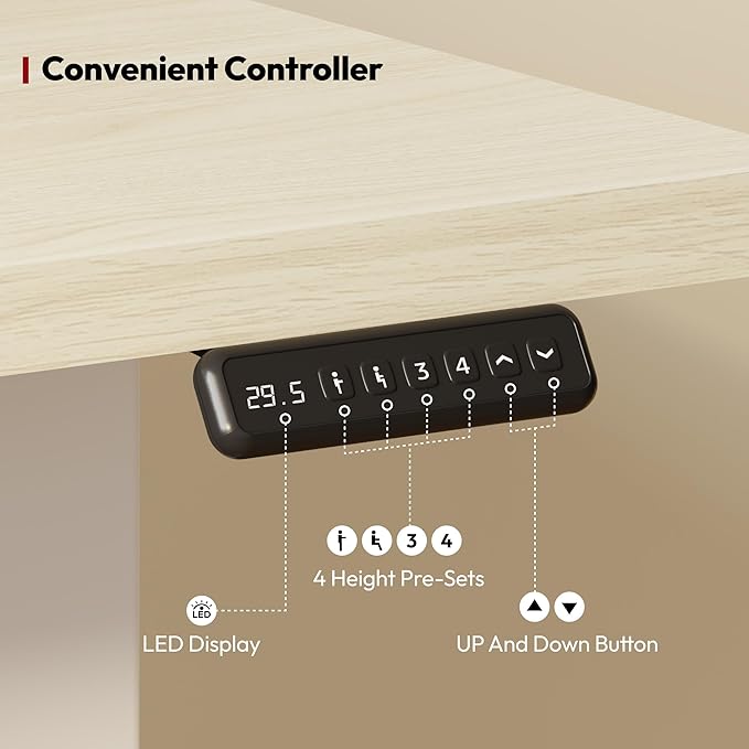 SANODESK L Shaped Standing Desk with Drawer, Adjustable Height Electric Corner Standing Desk, 63 x 55 inch Sit Stand Computer Table with Splice Board, Maple