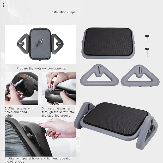 Adjustable Foot Rest for Under Desk, Plastic Ergonomic Foot Stool for Office and Home Use