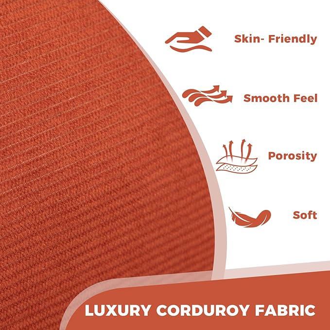 Ekskiei Bean Bag Sofa, Corduroy Sectional with Connecting Straps, Flexible Floor Seating, Soft Foam Filled Lounger, Non-Removable Cover, Reconfigurable Design,Living Room,Bedronm&Offices,Orange