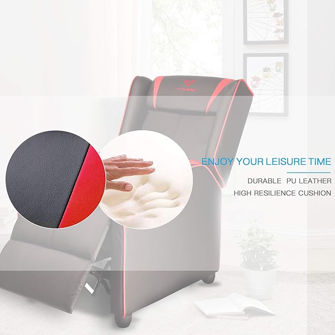 VITESSE Gaming Recliner Chair Racing Style Single PU Leather Sofa Modern Living Room Recliners Ergonomic Comfortable Home Theater Seating, Red