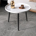 CraftThink Coffee Table, Modern Small Coffee Table with 3 Legs, Wooden Cocktail Table Farmhouse Retro Accent Center Table Side End Table for Living Room Easy Assembly, White 19" H x 23.5" L x 23.5" W