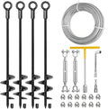 4 Pack 30" Heavy Duty Ground Anchors Shed Anchors Kit with 3/16" Galvanized Cable & M6 304 Stainless Steel Turnbuckles, Earth Anchors for Mobile Home Carport Gazebo Trampoline