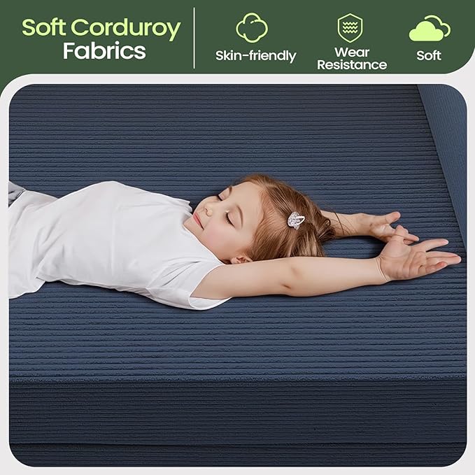 Multi-functionalcorduroy Sofa Bed, Crafted from Corduroy Fabric, is Ideal for Apartments and Living Rooms. Sleeper Sofa Couch Folding futon or Foldable Floor Convertible Floor Studio | Multi-functional