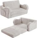 Kids Sofa, 2-in-1 Flip-Out Foam Couch, Soft Play Lounge Chair for Toddlers and Children, Extra Wide, Grey