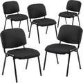 Black Comfort Office Waiting Room Stackable Chairs no Arms, Mesh Ergonomic Reception Chairs Set of 5, Conference Desk Guest Chair for Meeting Room, Lobby, Events, Hall
