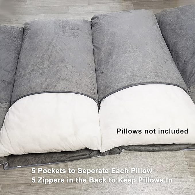 ICOPUCA Floor Lounger Pillow casing for boy Girl, Soft Minky Plush, Anchor Print, Cover/Sleeve/Casing ONLY! Perfect Reading and Watching TV Cushion - Excellent for Sleepovers, King Size;