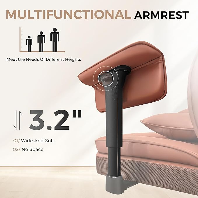 BESTFAIR Big and Tall Office Chair - 400 LBS Capacity Executive Chair with High Back & Footrest, Ergonomic Office Chair for Heavy People, Wide Padded Seat Computer Gaming Chair, Brown