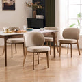 YOUNUOKE Upholstered Dining Chairs Set of 4, Modern PU Leather Dining Room Chair with Wood Legs, Widen Backrest Comfy Armless Side Kitchen Chairs, Khaki