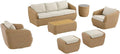 CHITA 7 Pieces Patio Wicker Furniture Set, Outdoor Rattan Bistro Set with Removable Thickened Cushions, Fully Assembled