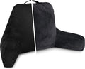 Husband Pillow Aspen Stable Black, Reading Pillow Bed Rest Chair, Two-Sided Reversible Fabric, Large Lounge Cushion Adult Backrest with Arms, Comfy Back Support for Sit Sitting Up, Wash/Remove Cover