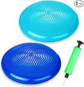 Silipull 2 Pcs Wiggle Seat Inflated Wobble Cushion Flexible Balance Disc with Air Pump for Core Stability Strengthening Improving Posture Physical Exercise