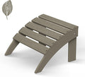 GREENVINES Adirondack-Ottoman | Wood Grain | HDPE Plastic | Outdoor Footrest | All Weather | Foot Rest | Foot Stool | Desert Brown | for Adirondack Chair