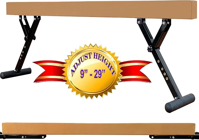 MARFULA Adjustable Balance Beam 8 ft Gymnastic Beam Adjustable Height for Kids and Teenage of All Gymnastic Levels, Gymnastic Training Beam Gymnastic Equipment for Athlete Home and Gym Club Use