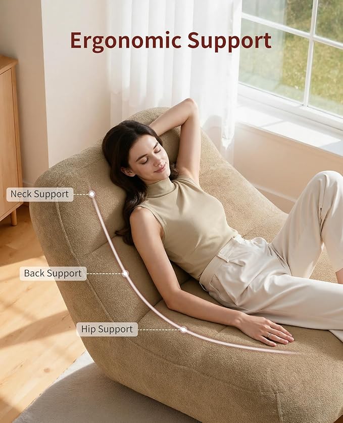 Relefree Goliath Bean Bag Chairs for Adults,Cozy Bean Bag Comfy Chair,Plush Memory Foam Filling,Oversized Reading Chair for Living Room,Bedroom,Large Fireside Chairs for Lounge,Gaming,Relaxation
